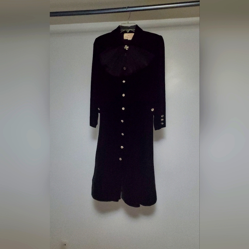 Vintage Velvet Gothic Twee Oscar De La Renta Midi Dress Whimsygoth Size 8 A Line
